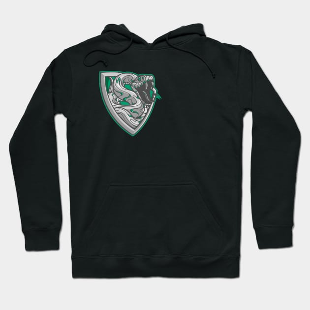 silver and emerald serpent shield of ambition Hoodie by FamiFriki_V